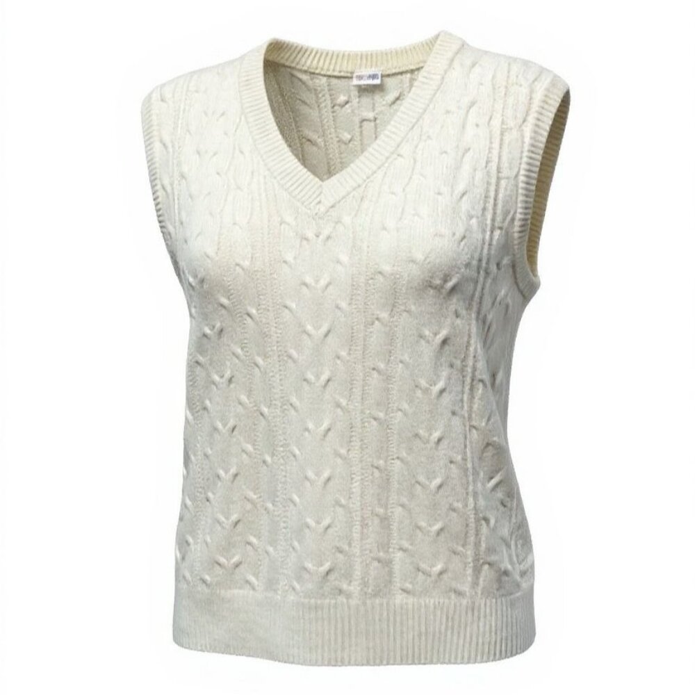 LuLaRoe Nadia XL Ivory Cable Knit Sweater Vest NWT | Preppy Layering, Neutral